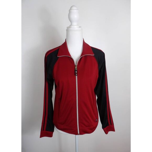 Vintage 1990's OLEG CASSINI Sport Warmup Jacket / Red Black - Picture 2 of 10